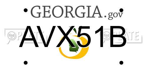 AVX51B Georgia License Plate
