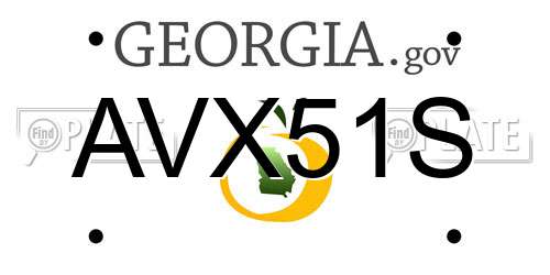 AVX51S Georgia License Plate