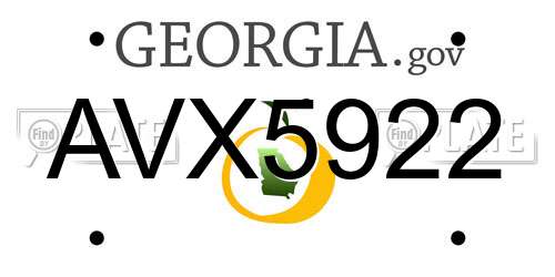 AVX5922 Georgia License Plate