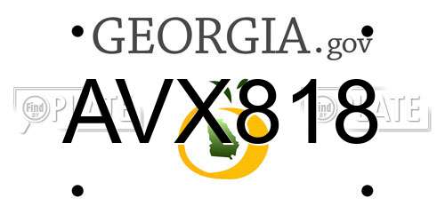 AVX818 Georgia License Plate