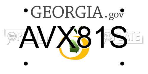 AVX81S Georgia License Plate