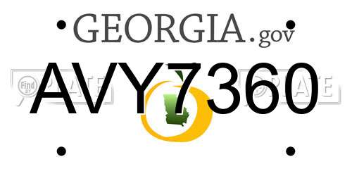 AVY7360 Georgia License Plate