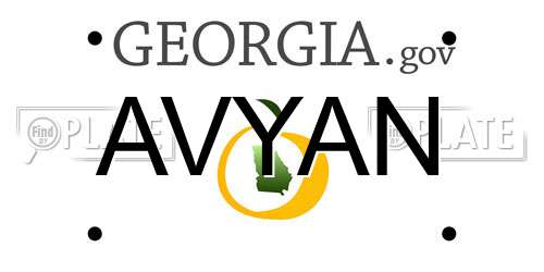 AVYAN Georgia License Plate