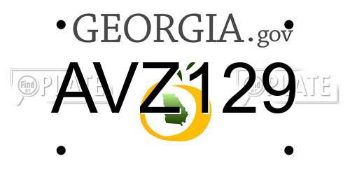 AVZ129 Georgia License Plate