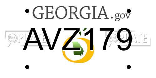 AVZ179 Georgia License Plate