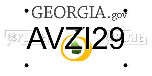 AVZI29 Georgia License Plate