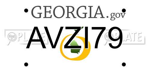 AVZI79 Georgia License Plate