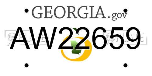 AW22659 Georgia License Plate