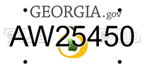 AW25450 Georgia License Plate