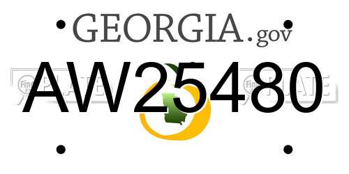 AW25480 Georgia License Plate