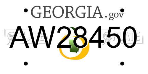 AW28450 Georgia License Plate