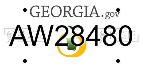 AW28480 Georgia License Plate