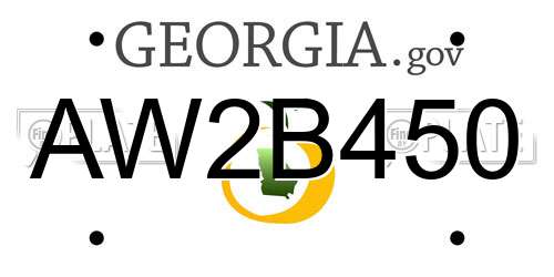 AW2B450 Georgia License Plate