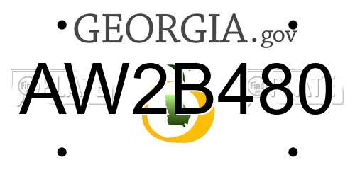 AW2B480 Georgia License Plate