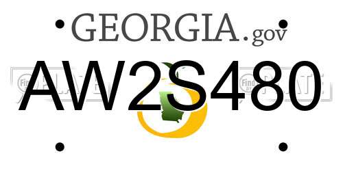 AW2S480 Georgia License Plate