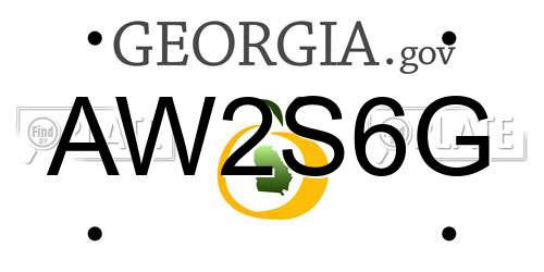 AW2S6G Georgia License Plate