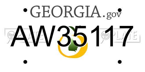 AW35117 Georgia License Plate