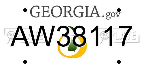 AW38117 Georgia License Plate