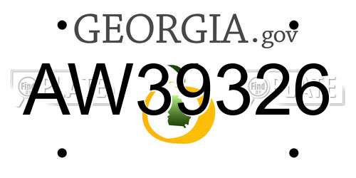 AW39326 Georgia License Plate