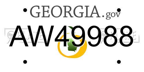 AW49988 Georgia License Plate