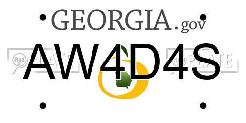 AW4D4S Georgia License Plate
