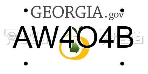 AW4O4B Georgia License Plate