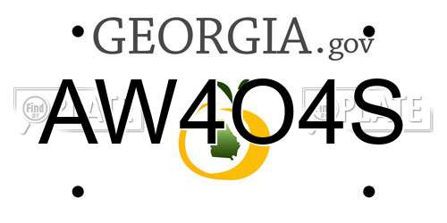 AW4O4S Georgia License Plate
