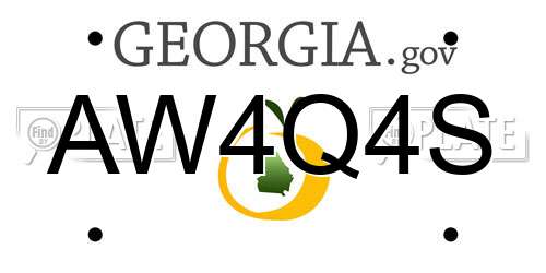 AW4Q4S Georgia License Plate