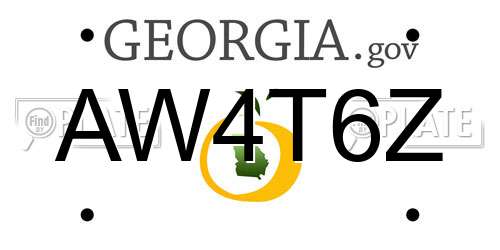 AW4T6Z Georgia License Plate