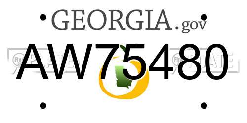 AW75480 Georgia License Plate