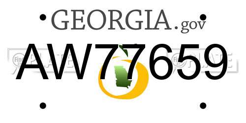 AW77659 Georgia License Plate
