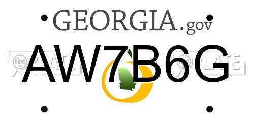 AW7B6G Georgia License Plate