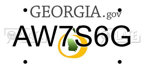 AW7S6G Georgia License Plate