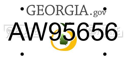 AW95656 Georgia License Plate