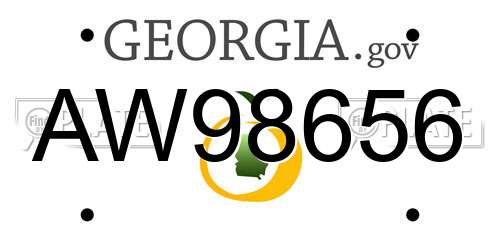 AW98656 Georgia License Plate