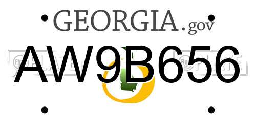 AW9B656 Georgia License Plate
