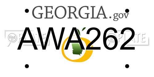 AWA262 Georgia License Plate