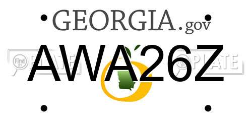 AWA26Z Georgia License Plate