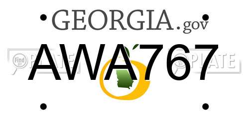 AWA767 Georgia License Plate