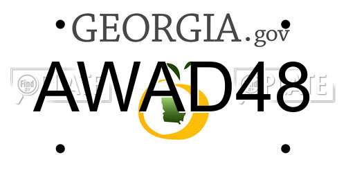 AWAD48 Georgia License Plate