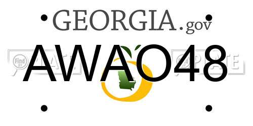 AWAO48 Georgia License Plate