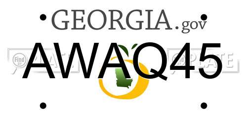 AWAQ45 Georgia License Plate