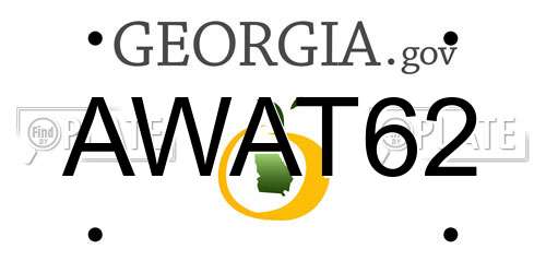 AWAT62 Georgia License Plate