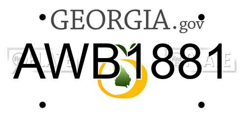 AWB1881 Georgia License Plate