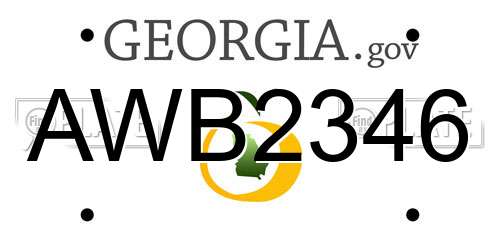 AWB2346 Georgia License Plate