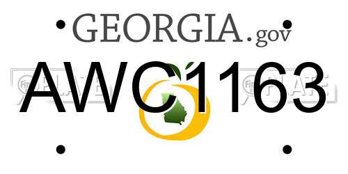 AWC1163 Georgia License Plate