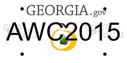 AWC2015 Georgia License Plate