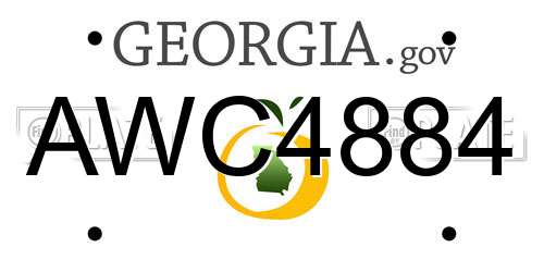 AWC4884 Georgia License Plate