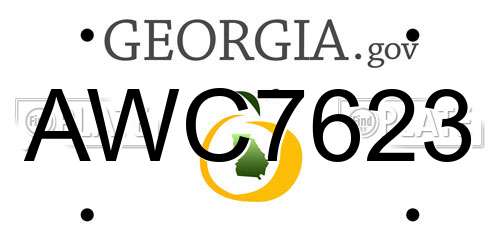 AWC7623 Georgia License Plate