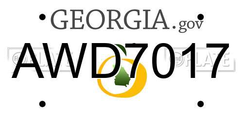 AWD7017 Georgia License Plate